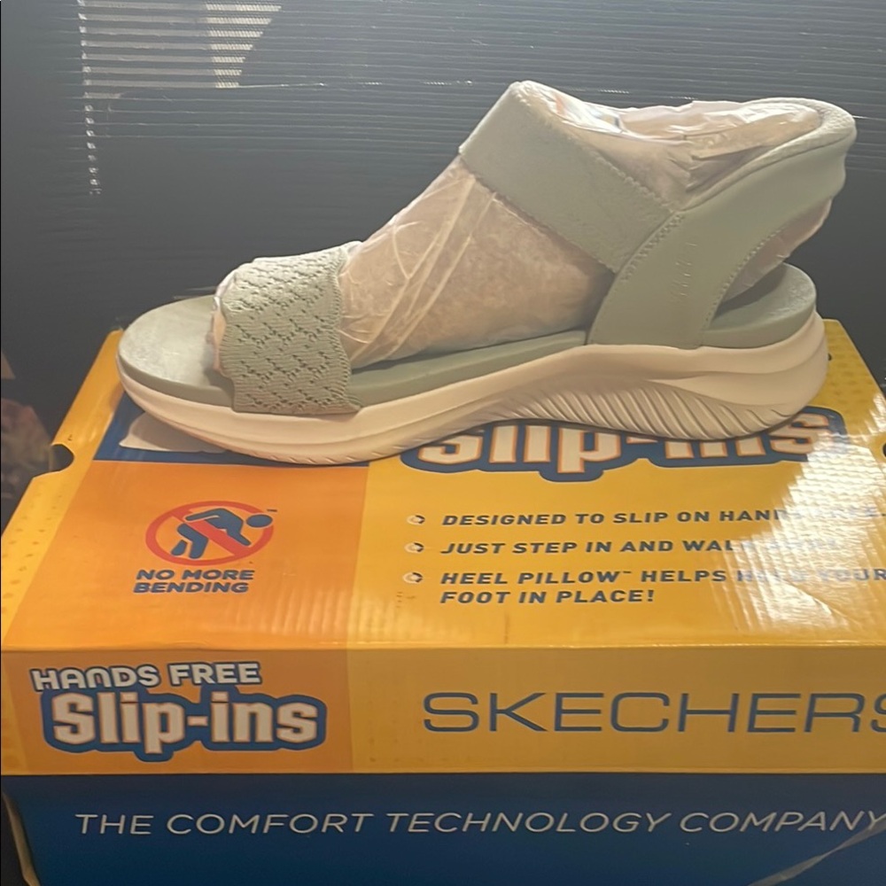 Skechers Green Sandals Comfort Slip-On